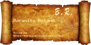 Barasits Roland névjegykártya